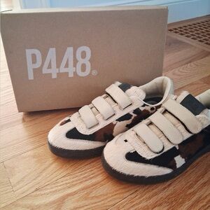 P448 Cream and Brown Sneakers